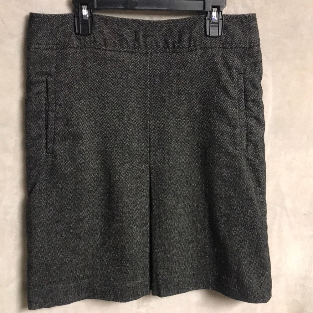 LOGT Black Wool Skirt with Front Pockets - Size 6